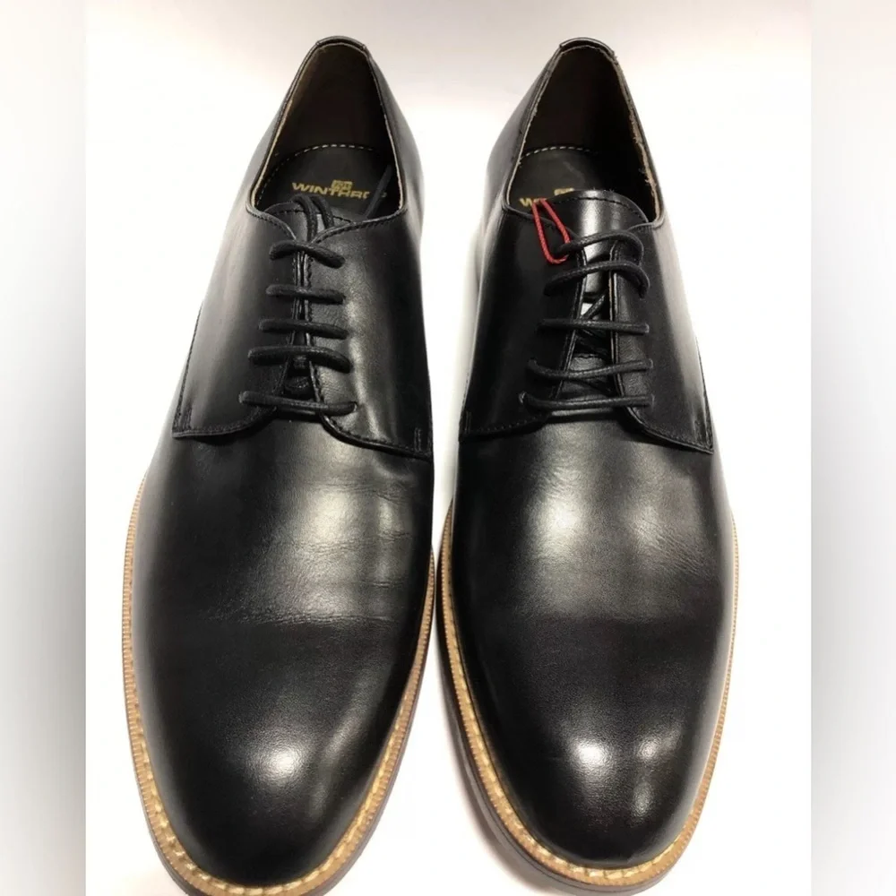 Winthrop Men’s Crescent, Black Leather Oxford Dress Shoes, Size 7 M